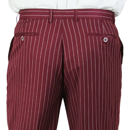 Bullock Striped Suit - Burgundy
