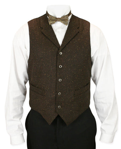 Burke Herringbone Vest - Walnut