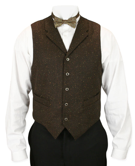 Burke Herringbone Vest - Walnut