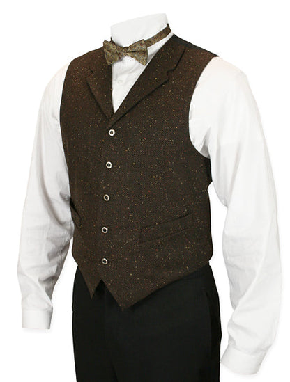 Burke Herringbone Vest - Walnut