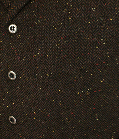 Burke Herringbone Vest - Walnut