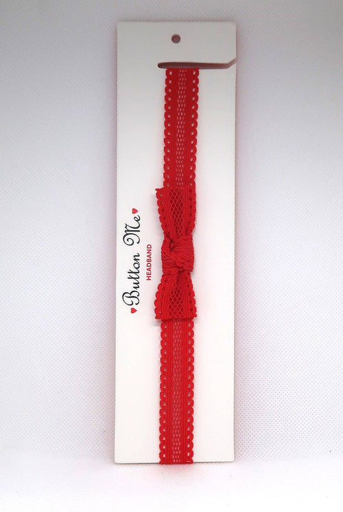 Button Me Baby Scalloped Bow Headband
