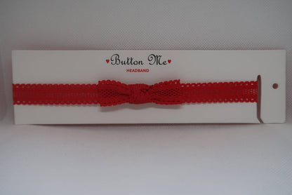 Button Me Baby Scalloped Bow Headband