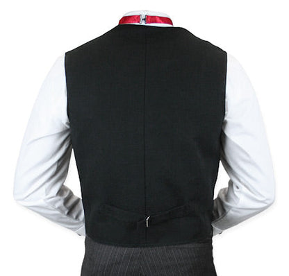 Canvas Double Breasted Vest - Black