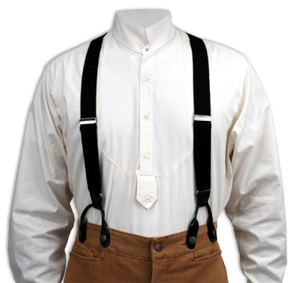 Black Canvas Y-Back Braces (Long)