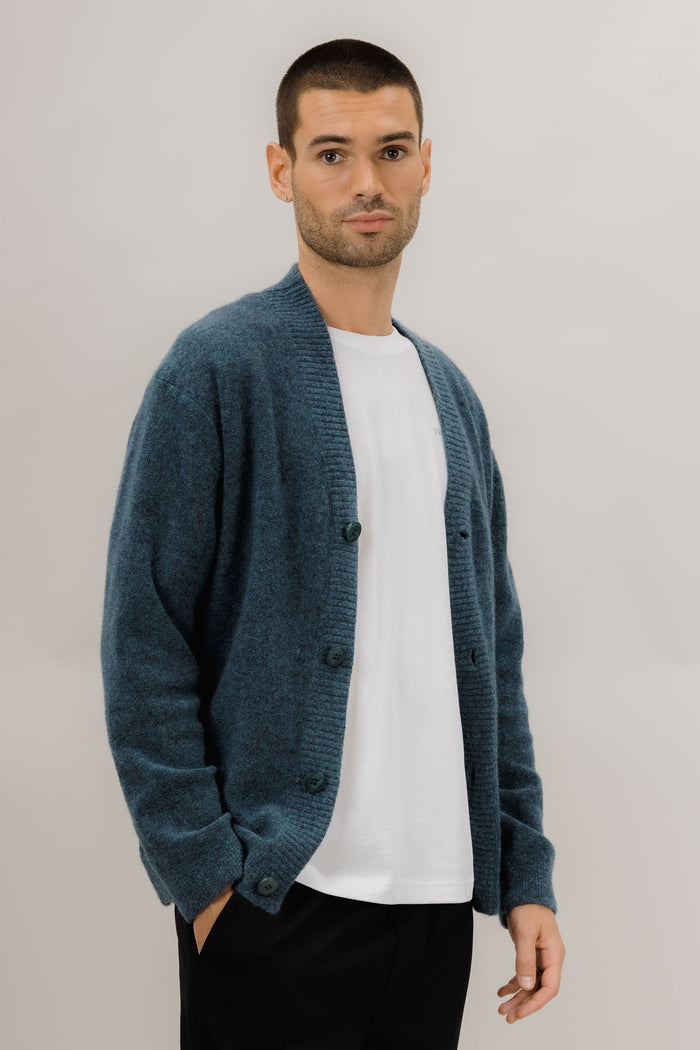 Urban Pioneers Male Cedric Cardigan CARDIGAN MALLARD BLUE