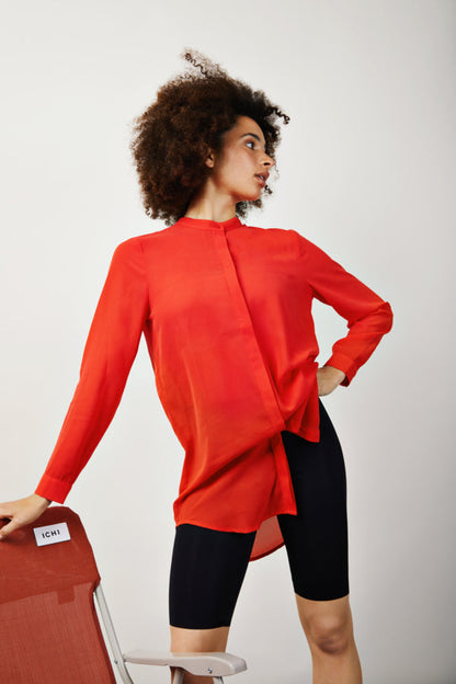 Cellani Longline Shirt (Poppy Red)