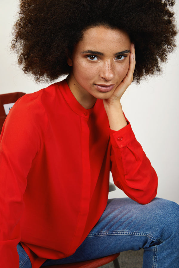 Cellani Longline Shirt (Poppy Red)