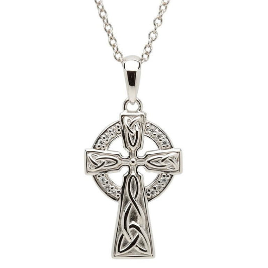 Celtic Trinity Knot Silver Cross