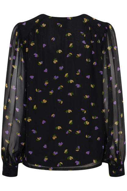 Chiffy Blouse (Black Flower)