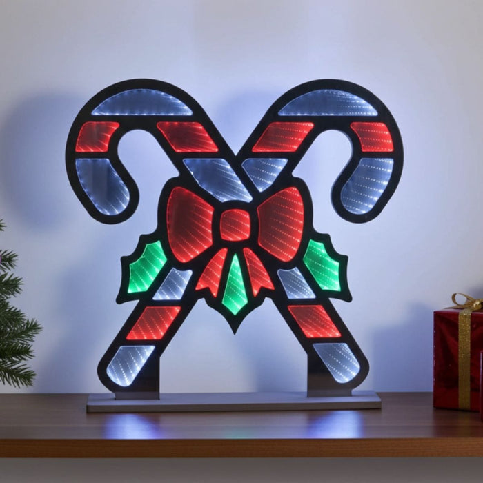 Christmas Infinity Mirror Decoration Double Sided LED Light 60cm