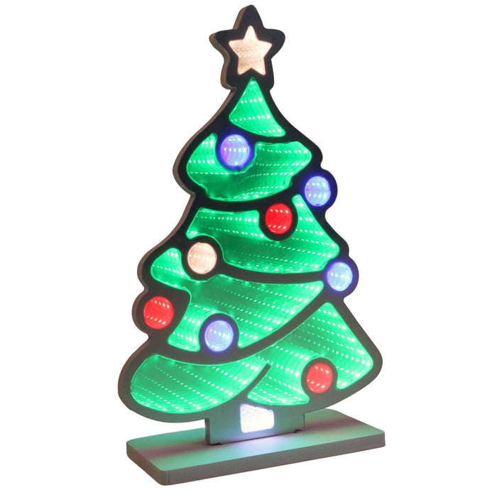 Decorative Christmas tree light with colorful bulbs on a white background