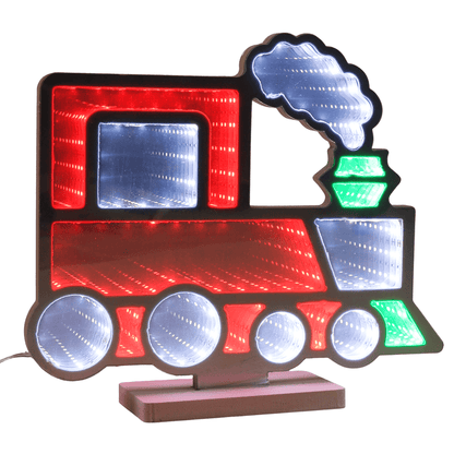 Decorative light with infinity lights in christmas train design