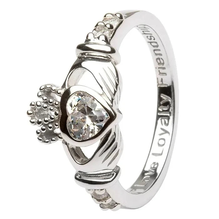 Claddagh Birthstone Ring – April