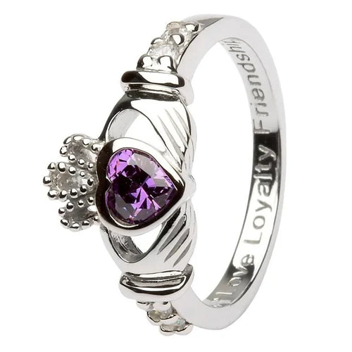 Claddagh Birthstone Ring – February