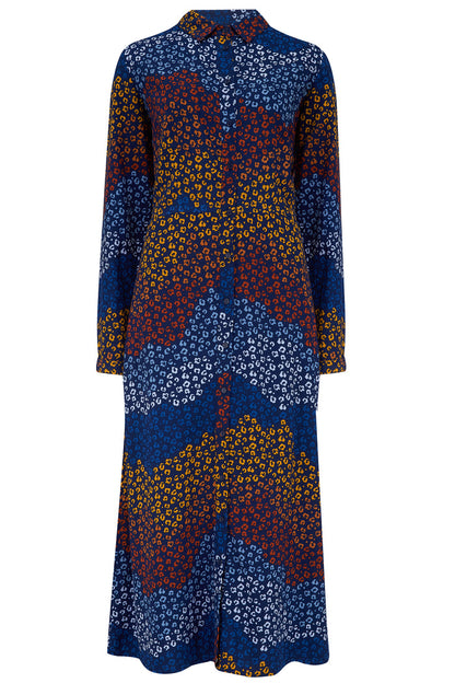 Clarissa Maxi Shirt Dress - Navy/Multi, Dark Floral Waves