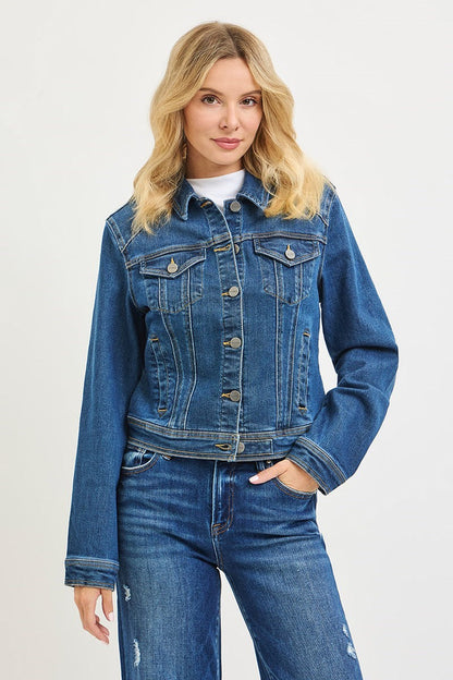 Classic Fitted Stretch Denim Jacket