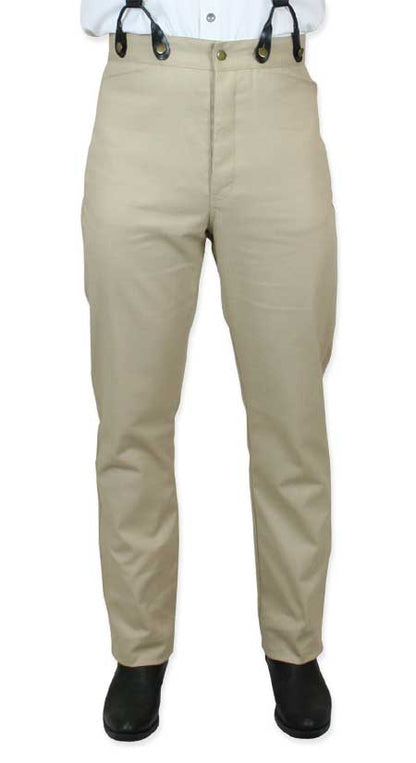 Classic Mens Trousers - Khaki Twill
