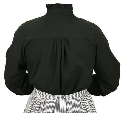 Claudette Ruffle Front Blouse - Black