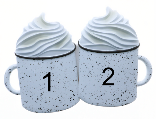 Cocoa Mug- Family of 2 Personalized Ornament