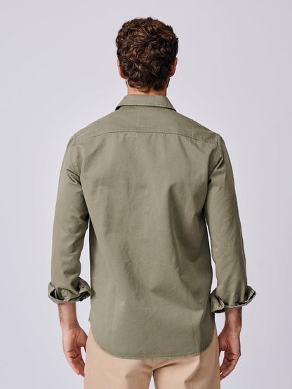 Aubin Pale Khaki Cole Twill Overshirt | Overshirt