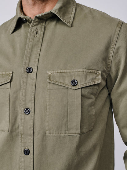 Aubin Pale Khaki Cole Twill Overshirt | Overshirt