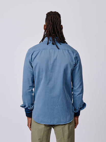Aubin Blue Cole Twill Overshirt | Overshirt