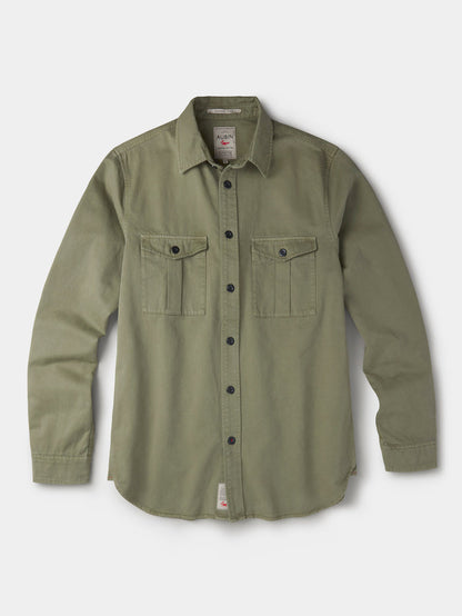 Aubin Pale Khaki Cole Twill Overshirt | Overshirt