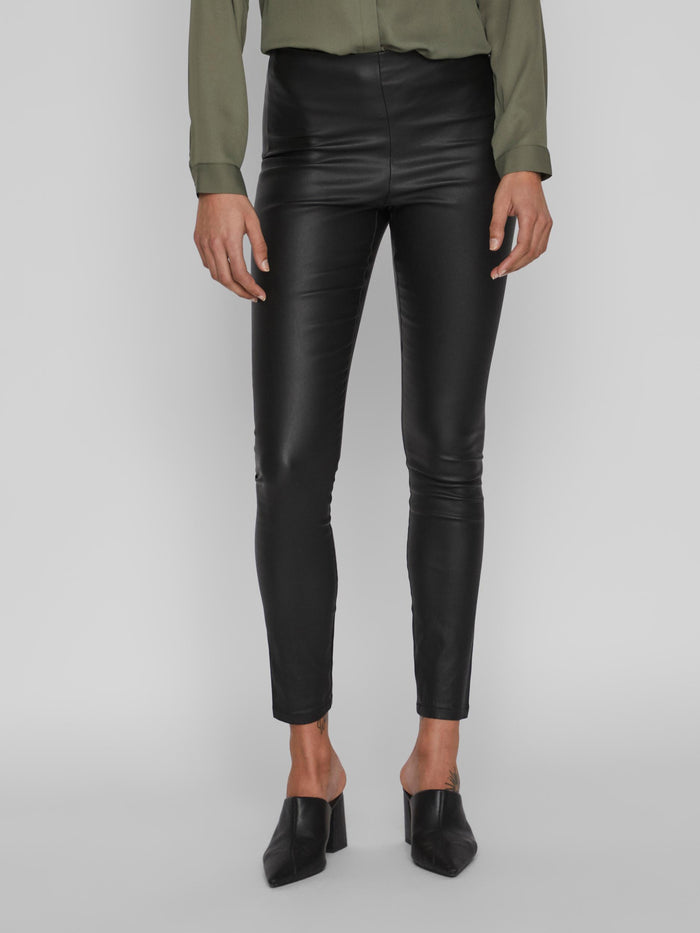 COMMIT COATED PANTS (BLACK) view from waist down