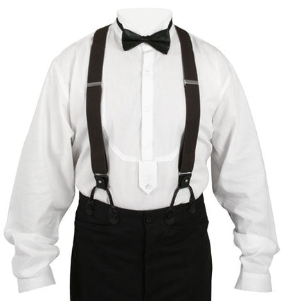 Brown Elastic Convertible Suspenders (Long)