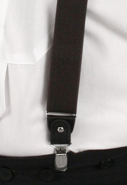 Brown Elastic Convertible Suspenders (Long)