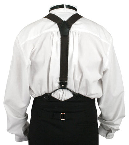 Brown Elastic Convertible Suspenders (Long)