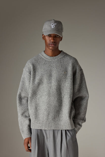 COPYRIGHT BRUSHED KNIT JUMPER - GREY MARL