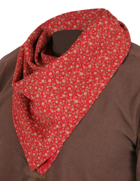 Cotton Neckerchief - Red Calico