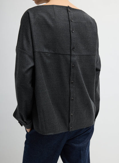 COZY FLANNEL BOATNECK DOLMAN SLEEVE TOP