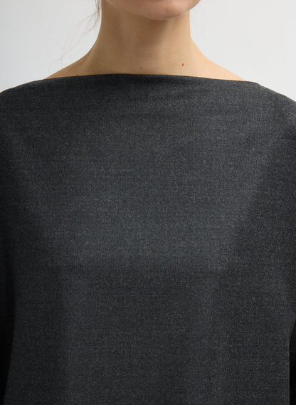 COZY FLANNEL BOATNECK DOLMAN SLEEVE TOP