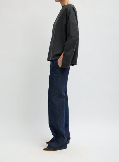 COZY FLANNEL BOATNECK DOLMAN SLEEVE TOP