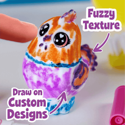 each little pet features a fuzzt texture to easily colour and wash
