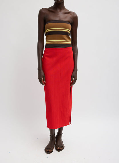 CREASED STRETCH CREPE SKIRT