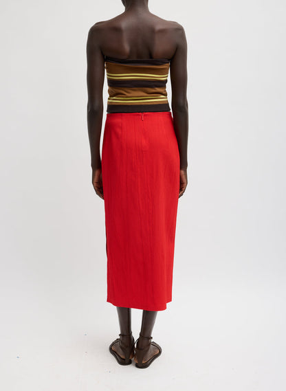 CREASED STRETCH CREPE SKIRT