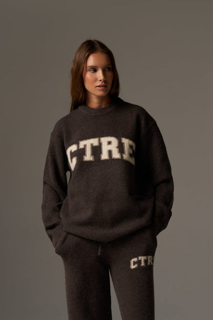 CTRE KNITTED SWEATSHIRT - BROWN