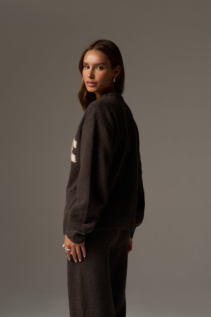 CTRE KNITTED SWEATSHIRT - BROWN