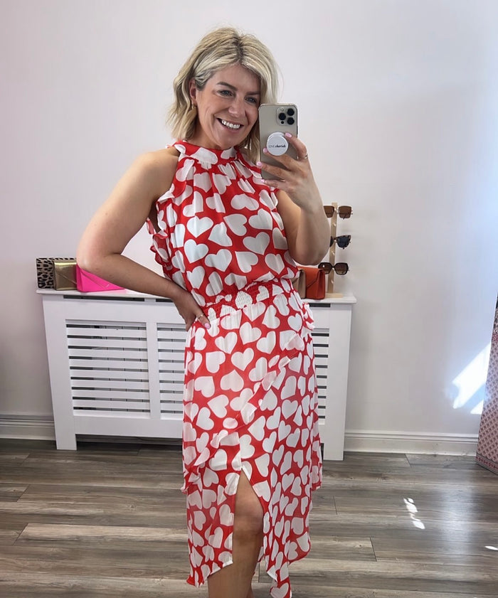 CURAZAO DRESS (RED & WHITE)