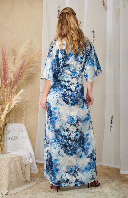 Dana Knot Front Satin Maxi Dress