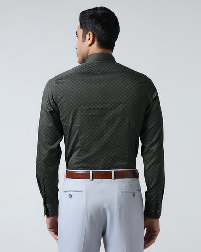 Dark Olive Printed Shirt - Cloud