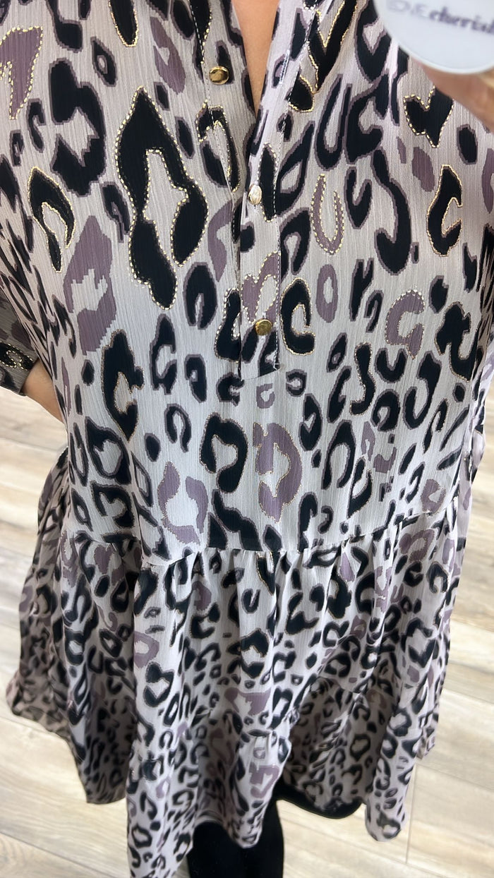 DARMA DRESS (CORNSTALK LEO PRINT)