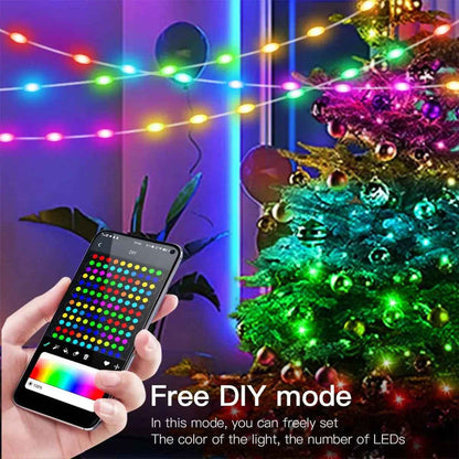 RGBIC Christmas Lights - Bluetooth String Lights for Festive Décor