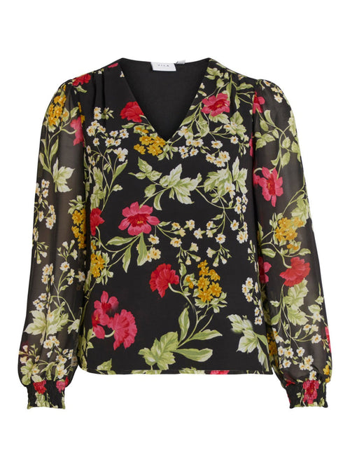 Della Top (Black/Floral)