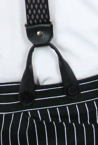 Diamond Elastic Y-back Suspenders - Black