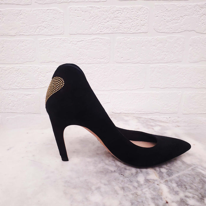 DIOR SUEDE HEELS WITH GOLD HEART - SIZE 35